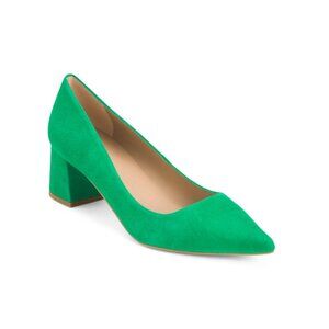 LK BENNETT Green Made In Spain Suede Sloane Closed Court Heels